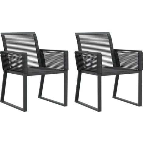 Garden Chairs 2 pcs Black Poly Rattan CFW351164