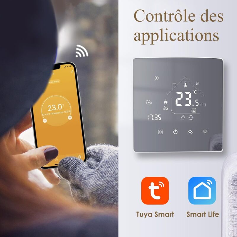 Tuya WiFi Thermostat Programmable Thermostat Smart Life Smart Thermostat Water Heating Systems - Electric Floor Heating Thermostat And 16A Output Thermostat