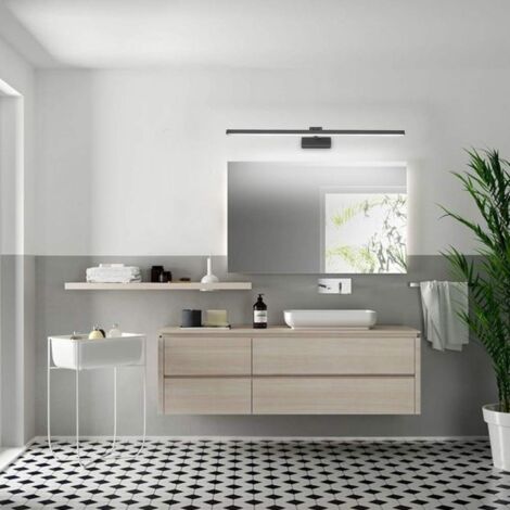 LED-Spiegelleuchte für Badezimmer, IP44, 16 W, 1170 lm, Schranklampe, moderne Innenwandleuchte, 4000 K, Leuchte für Spiegel, Kleiderschrank, Tisch, Toilette, Möbel, Schwarz