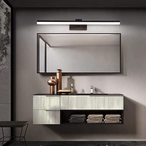 LED-Spiegelleuchte für Badezimmer, IP44, 16 W, 1170 lm, Schranklampe, moderne Innenwandleuchte, 4000 K, Leuchte für Spiegel, Kleiderschrank, Tisch, Toilette, Möbel, Schwarz