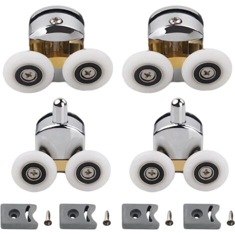 Doppelrollen Für Duschtüren – 4er-Pack, Geräuscharm, Ø 19/23/25/27 Mm, Für Gebogene & Viereckige Duschkabinen