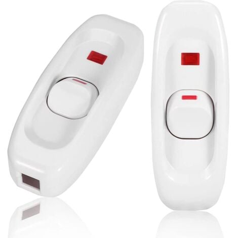 2 Stück Wippschalter Für Lampen - 6A 250V Inline Schalter Für 2-3 Adrige Kabel