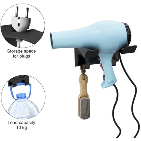 DAOYA Haartrockner-Halter – 3-in-1 Wandhalterung Für Föhn, Glätteisen & Lockenstab – Platzsparend & Kabelordentlich