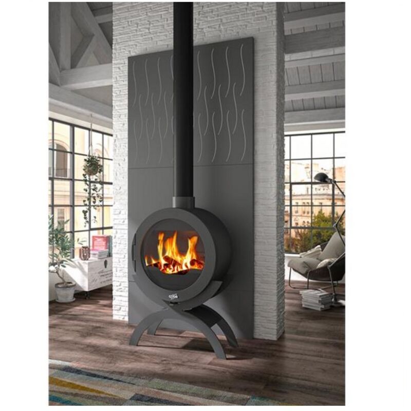 Godin - Poêle à bois fonte 10kw anthracite 410101ANTH | Rakuten