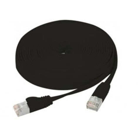 Cordon RJ45 plat CAT6 U/FTP Snagless 0.5m / Noir
