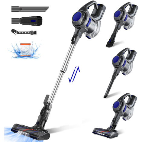 Bodenstaubsauger – 36000 Pa, 400 W, 5-in-1 mit HEPA-Filtersystem – 50 Min. Laufzeit – Abnehmbare Batterie – Blau
