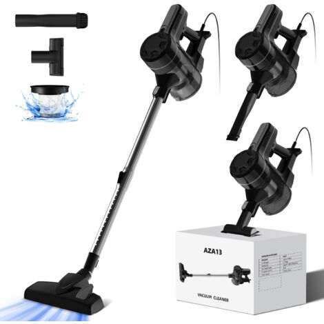 Leistungsstarker 600W Bodenstaubsauger ohne Beutel, 3-in-1 Kabelstaubsauger mit 5 m Kabel, Anti-Milben Staubsauger mit HEPA H13 Filter - Schwarz