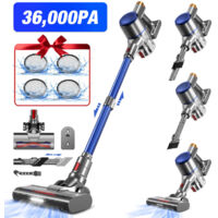 Akku Staubsauger 36000Pa 500W – Kabelloser Handstaubsauger mit 50min Laufzeit, 2 Saugstufen, 1,6L Staubbehälter für Teppiche & Hartböden, Authmic, Blau