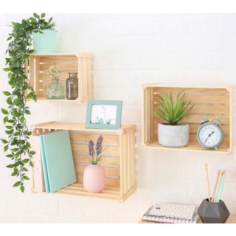 Caisse de rangement en pin massif Home box Moyenne