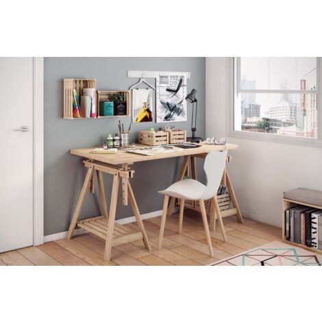 Caisse de rangement en pin massif Home box Moyenne
