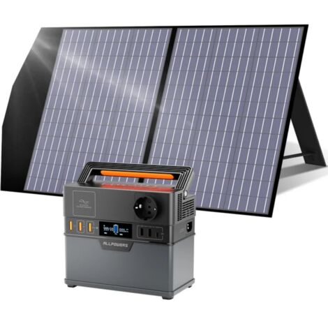 ALLPOWERS Centrale Elettrica Portatile S300 Plus, con 100W Pannello Solare, 288Wh Batteria, 300W (600W Picco) AC Uscita, Ricarica da 0-80% in 40 Minuti, Generatore Solare per Campeggio, Emergenze