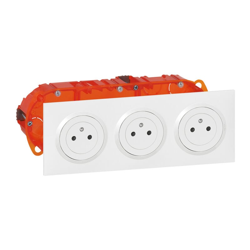 Legrand - Kit triple prise de courant 2P+T Surface Dooxie 16A précâblées - Finition Blanc