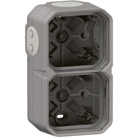 Legrand – Boîtier apparent 2 postes Plexo – IP55 étanche – Résistance chocs IK08 – Pose horizontale ou verticale – Plastique renforcé UV (1/5)