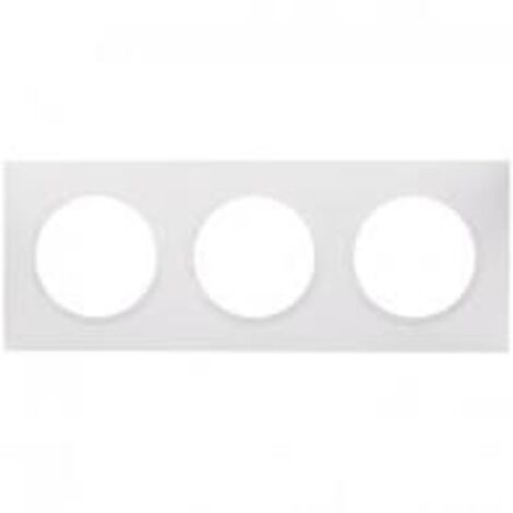 Legrand – Plaque de finition dooxie 3 postes – Plastique blanc mat – Installation horizontale/verticale – Système de rattrapage pour défauts de mur