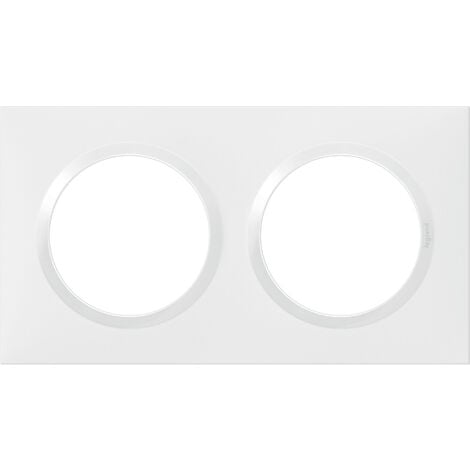 Legrand - Plaque carrée Dooxie 2 postes - Finition Blanc
