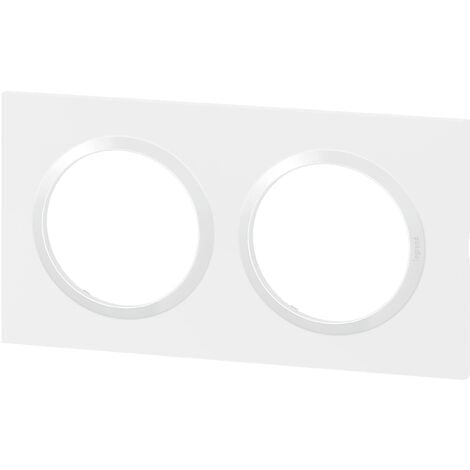 Legrand - Plaque carrée Dooxie 2 postes - Finition Blanc