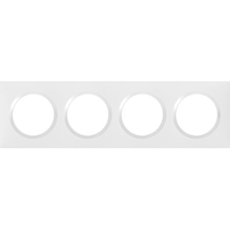 Legrand – Plaque carrée Dooxie 4 postes – Finition blanche – Compatible avec mécanismes Dooxie – Montage horizontal ou vertical