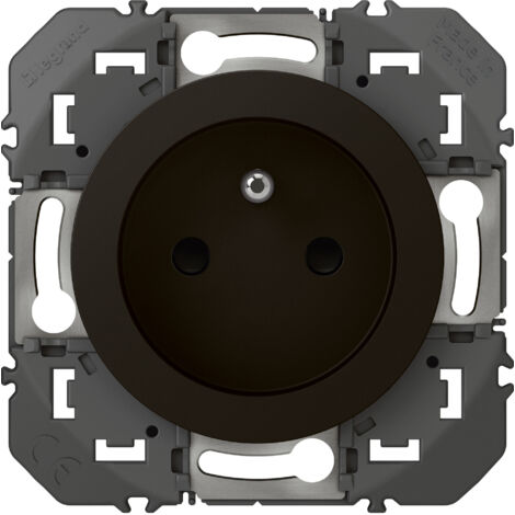 Legrand – Prise de courant 2P+T à puits Dooxie 16A – Système de connexion rapide sans outil – Finition noire élégante – Compatible câblage jusqu’à 2,5 mm²