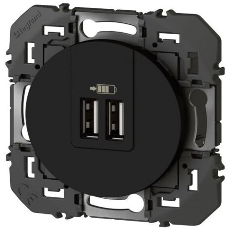 Legrand – Double prise USB-A encastrée 15W – 2 ports 3A – Gamme Dooxie – Installation rapide et sécurisée – Indice de protection IP40
