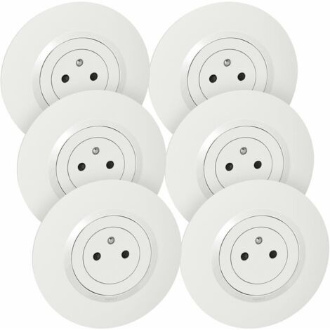 Legrand - Lot de 6 prises de courant Surface Dooxie complet avec plaque déco - Blanc
