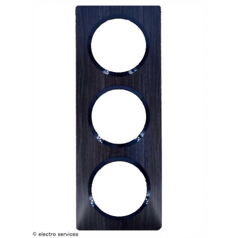 Legrand - Plaque carrée Dooxie 3 postes - Finition Effet Bois Ebène
