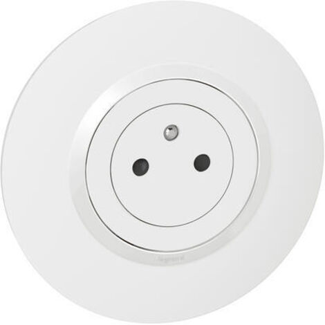 Legrand - Prise de courant 2P+T Surface Dooxie 16A avec plaque ronde Blanche