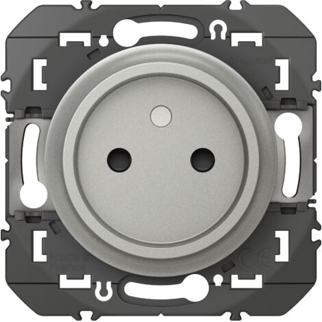 Prise de courant LEGRAND Dooxie 2P à puits 16A aluminium
