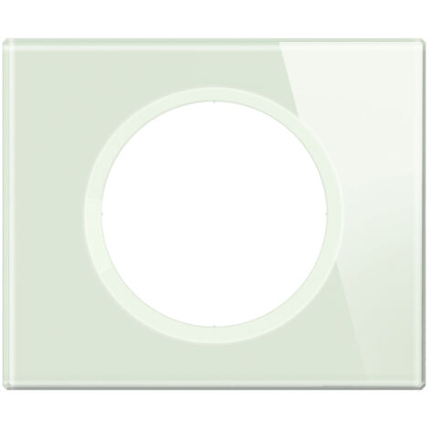 Legrand – Plaque de finition 1 poste en verre opale blanc – Système de rattrapage intégré – Compatible avec mécanismes Céliane – CP2001