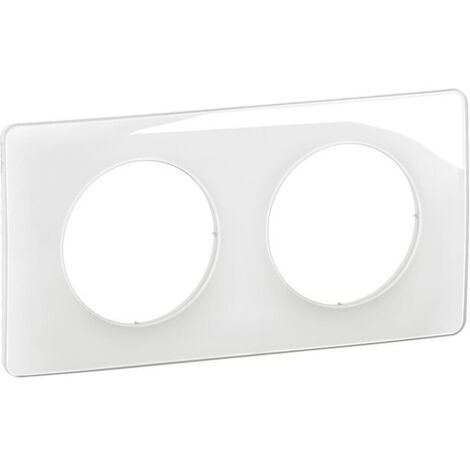 Legrand – Plaque Céliane 2 postes – Blanc émaillé – Système de rattrapage intégré – Montage vertical/horizontal – Compatible avec mécanismes Céliane (1/2)