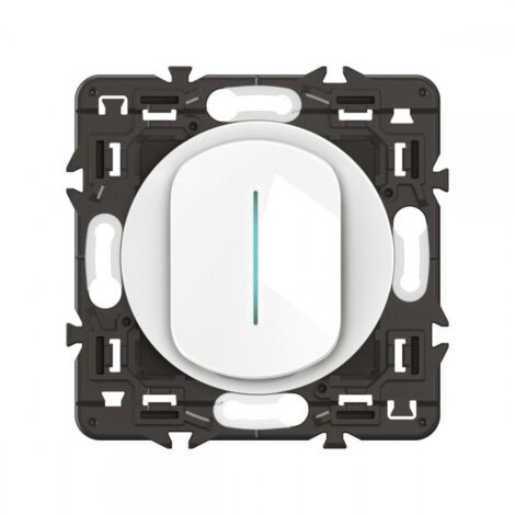 Interrupteur témoin Céliane 10AX enjoliveur Blanc, support et voyant LEGRAND CX7001