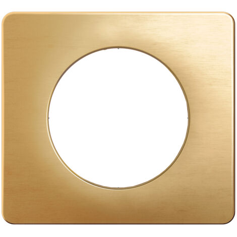 Legrand – Plaque Céliane 1 poste – Finition laiton satiné – Sous-plaque en plastique recyclé – Compatible avec supports Batibox (1/2)