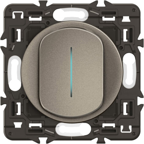 Legrand – Interrupteur témoin Céliane 10AX – Enjoliveur Titanium – Fonction témoin pour circuits d’éclairage – Installation simplifiée 3 fils