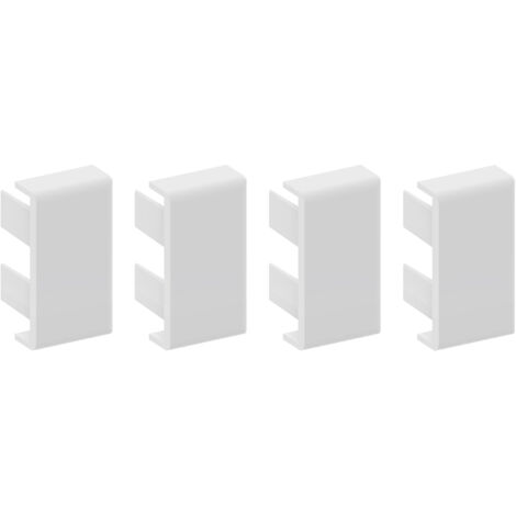 GGK - Lot de 4 embouts de finition blancs pour moulure électrique 10 x 20 (12 x 22)
