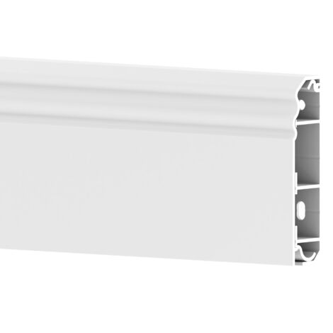 GGK – Lot de 4 plinthes électriques blanches 20 x 80 mm – Longueur 1,50 m – Compatible avec modules 45 x 45 – Revêtement glossy