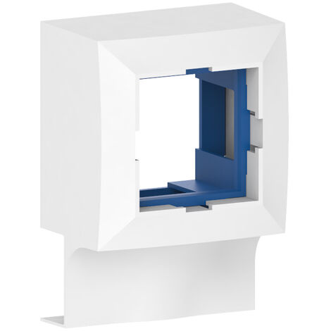 GGK – Boîtier adaptateur blanc pour appareillage 45 x 45 – Compatible moulure électrique 15 x 30 – Revêtement glossy facile à nettoyer