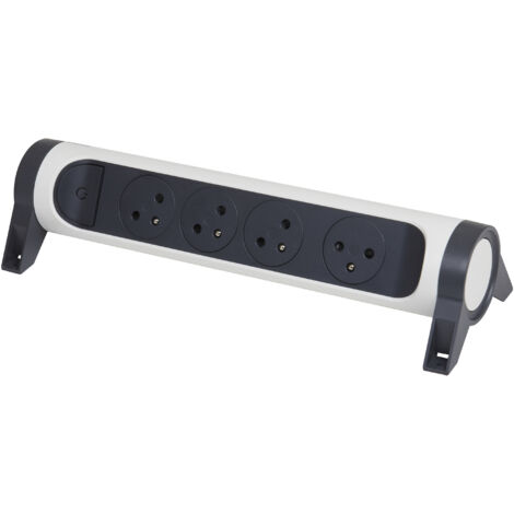 Legrand – Multiprise avec bloc rotatif 4 prises 2P+T 16A 230V – Interrupteur ON/OFF lumineux – Orientation 45° et 90° pour appareils volumineux
