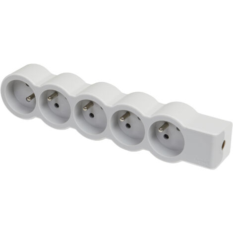 Legrand – Multiprise à câbler compacte 5 prises 2P+T – Puissance 3680W – Tension 230V – Intensité 16A – Format extra-plat pour espaces réduits (1/5)