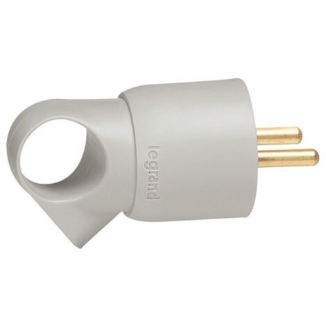 Legrand – Fiche mâle 16A à anneau gris – Protection IP55 – Capacité câble jusqu'à 3 x 2,5 mm² – Raccordement par borne à vis