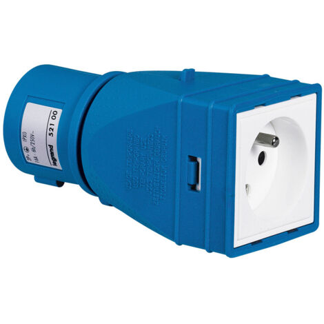 Legrand – Adaptateur électrique 2P+T 16A 250V – Pour raccordement industriel et domestique – Étanchéité IP 44 – Résistance aux chocs IK09