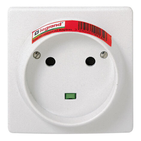 Legrand – Prise de courant encastrée 2P+T 32A – Éclips de protection pour sécurité enfants – Installation encastrée ou saillie – Blanc (1/6)