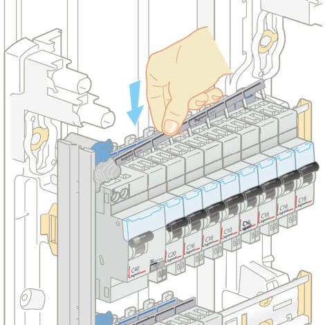 Legrand – Peigne électrique sécable 13 modules – Unipolaire phase ou neutre – Longueur 220 mm – Intensité 63 A pour tableaux électriques