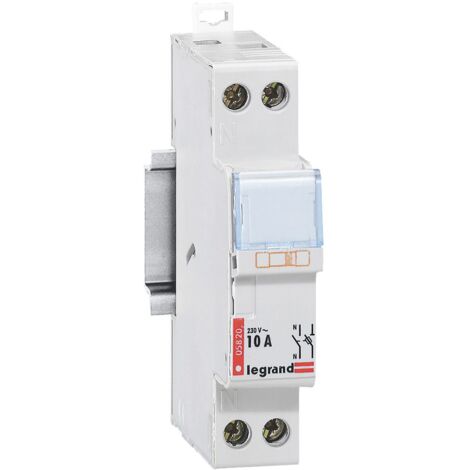 Legrand – Porte-fusibles 1P+N 10A – Pour cartouches cylindriques 8,5 x 23 mm – Installation sur rail DIN – Protection IP20