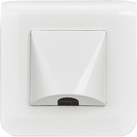 Legrand – Sortie de câble Mosaic complète avec plaque blanche – Connexion rapide sans outil – Pour câbles jusqu'à 12,5mm – Installation sur tous supports