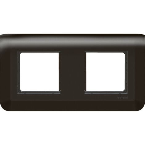 Legrand - Plaque Mosaic avec support pour 2 x 2 modules montage horizontal - Noir mat