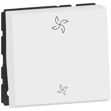 Legrand – Interrupteur double module pour VMC – Contrôle de vitesse – Connexion rapide sans outil – Encastré – Gamme Mosaic – Blanc (1/10)