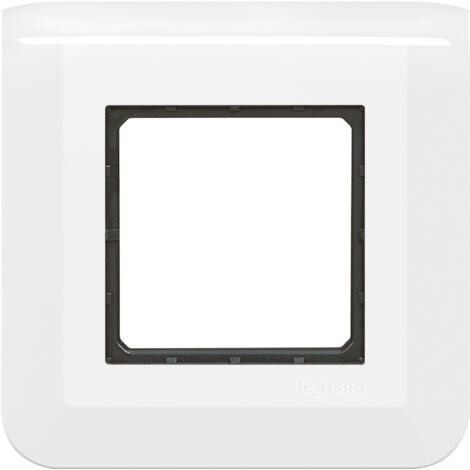 Legrand – Support à griffes pour plaque simple Mosaic – Fixation rapide dans boîte à encastrer – Plastique brillant – Dimensions 82mm x 82mm