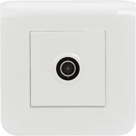 Legrand - Prise TV Mosaic simple mâle avec plaque - Blanc (1/9)