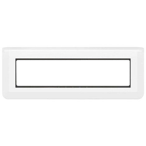 Legrand – Plaque Mosaic avec support pour 8 modules horizontal blanc – Finition brillante – Installation facile avec vis – Pour encastrement Batibox (1/10)