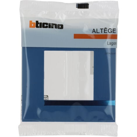 Bticino - Plaque Altège Déco 1 poste Lagon - Bleu avec liseré bleu métallisé