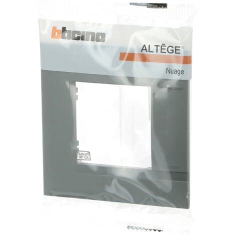 Bticino - Plaque Altège Classico 1 poste Nuage - Effet aluminium avec liseré effet alu